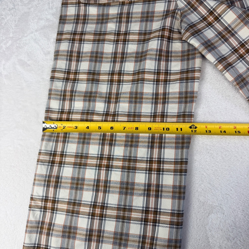 Jules & Leopold Plaid Wide Leg Pants Womens XL Brown High Rise Dark Academia
